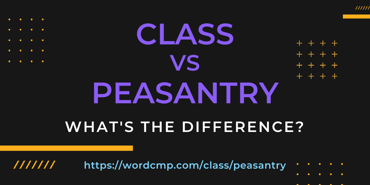 Difference between class and peasantry