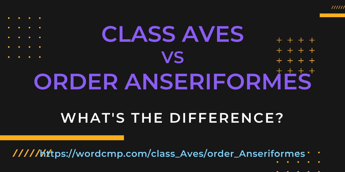 Difference between class Aves and order Anseriformes