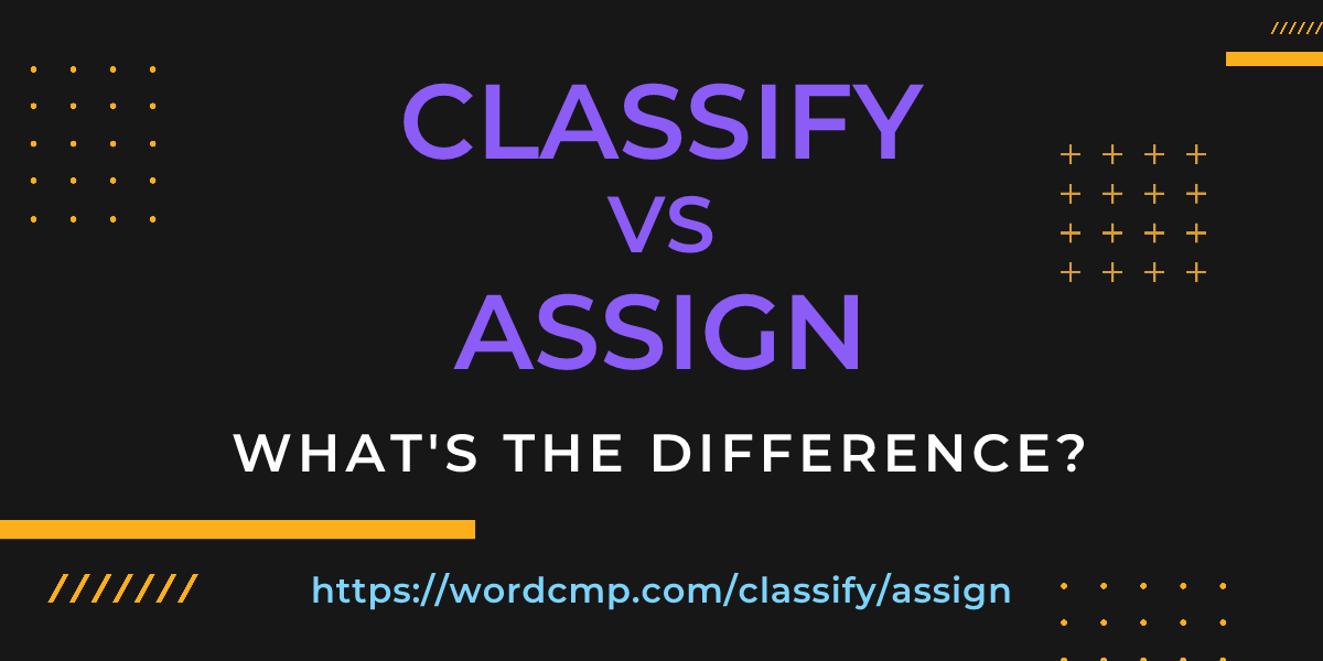 Difference between classify and assign