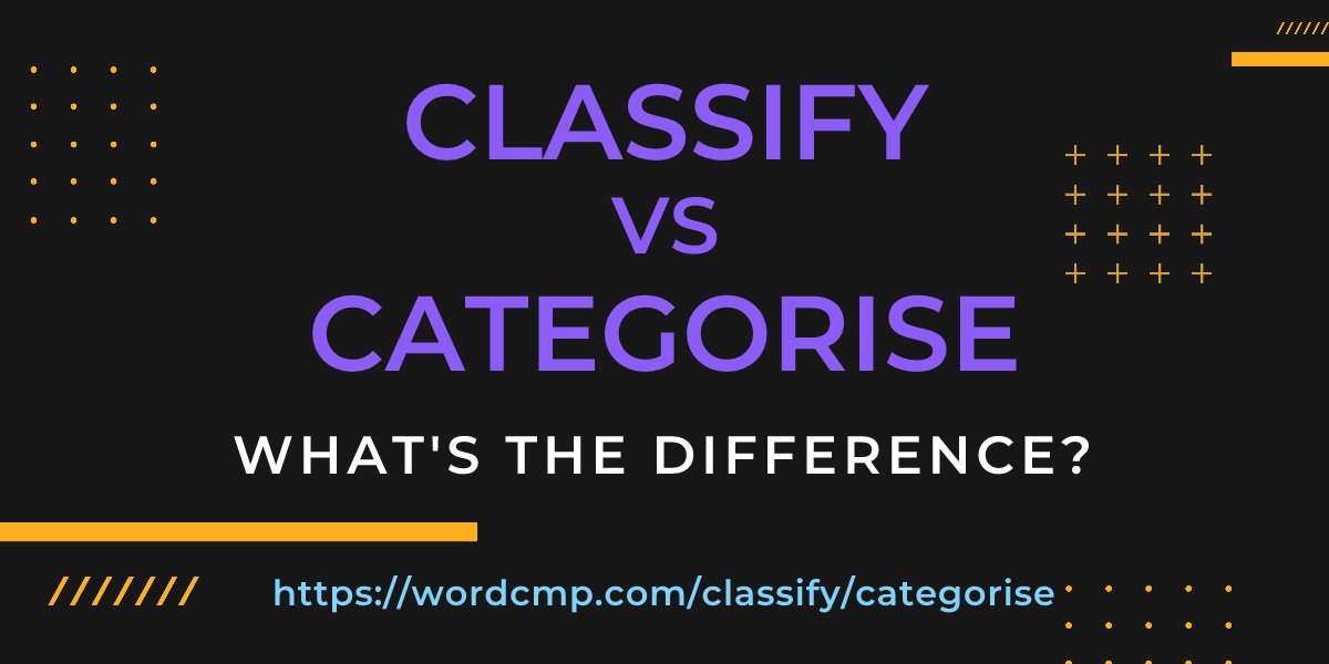 Difference between classify and categorise