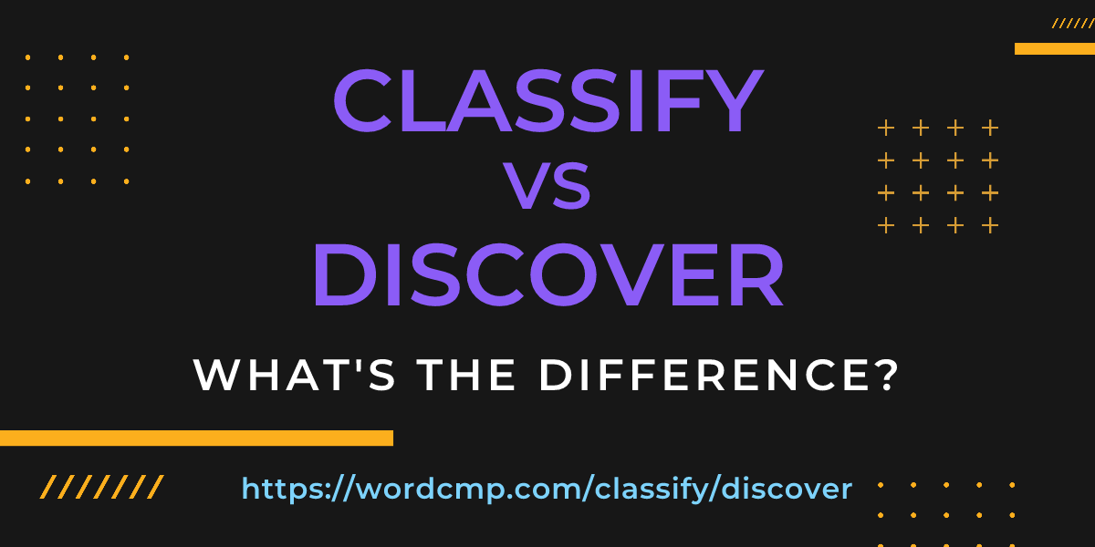 Difference between classify and discover