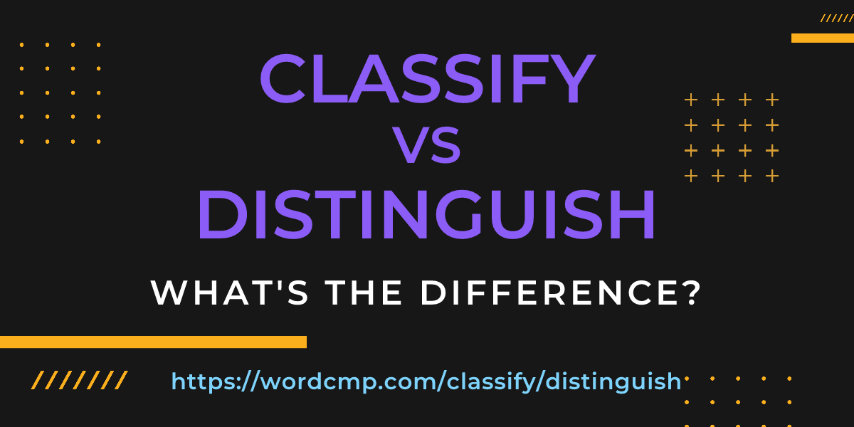 Difference between classify and distinguish