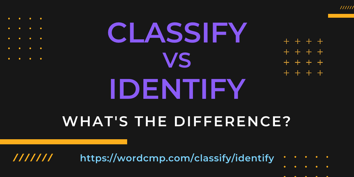Difference between classify and identify
