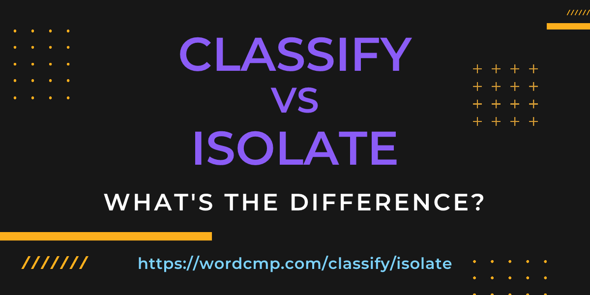 Difference between classify and isolate