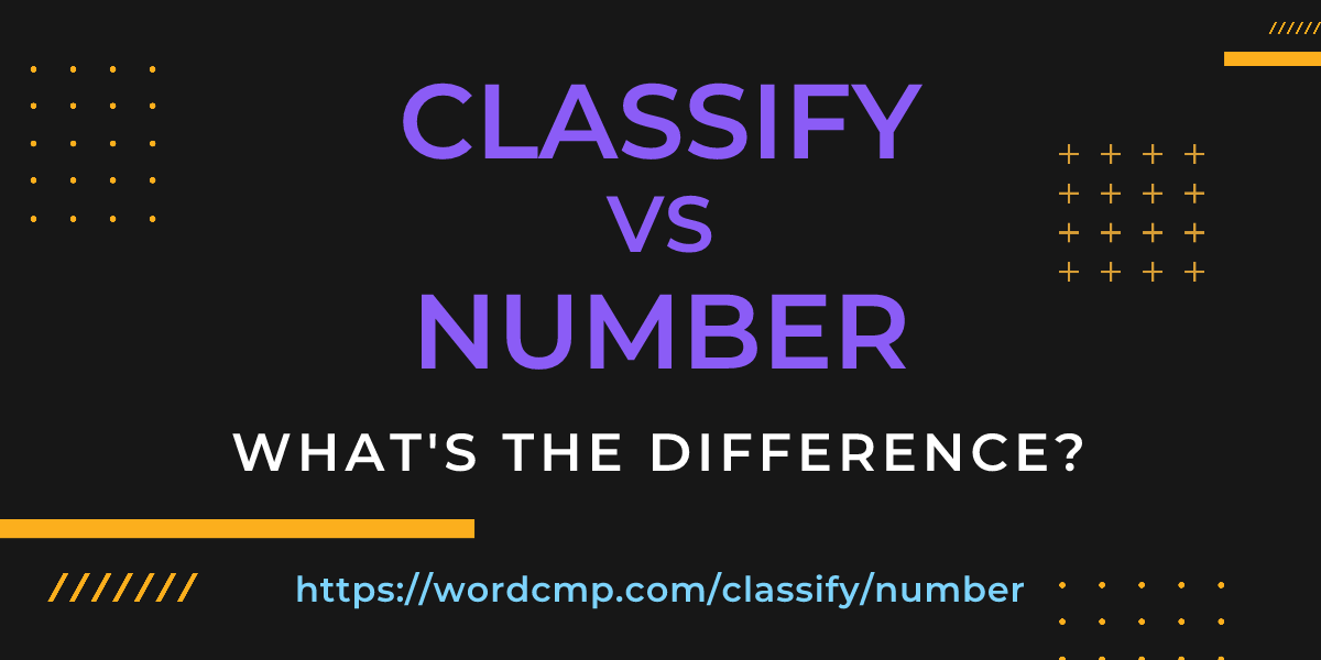 Difference between classify and number