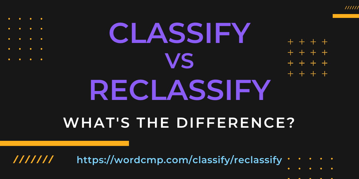 Difference between classify and reclassify