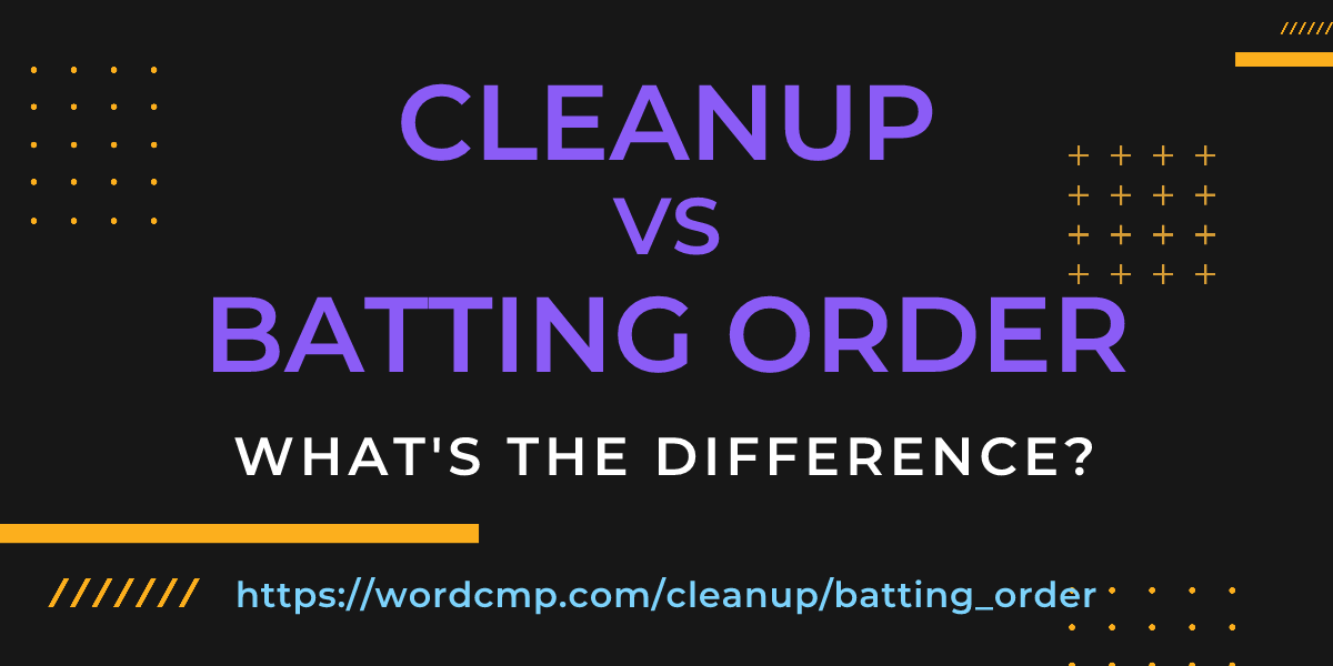Difference between cleanup and batting order