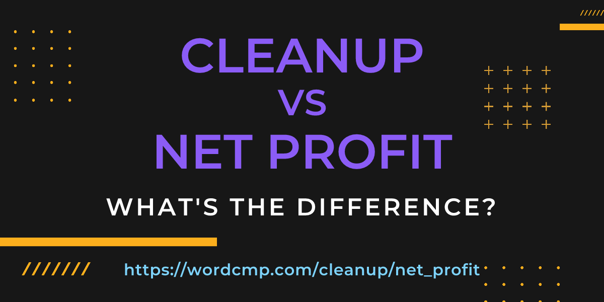 Difference between cleanup and net profit