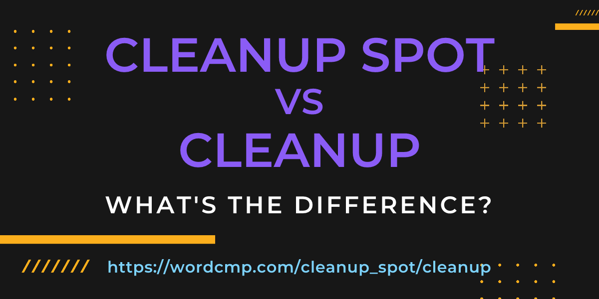 Difference between cleanup spot and cleanup