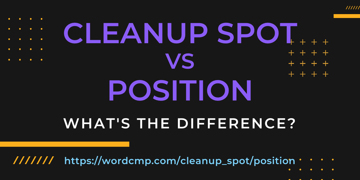 Difference between cleanup spot and position