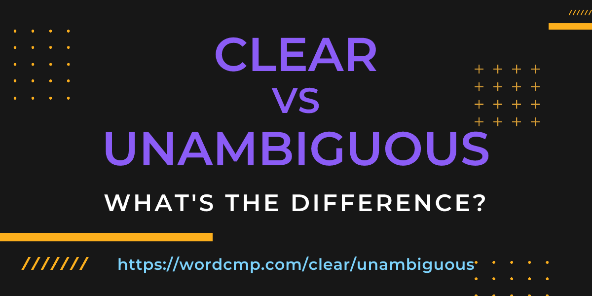 Difference between clear and unambiguous