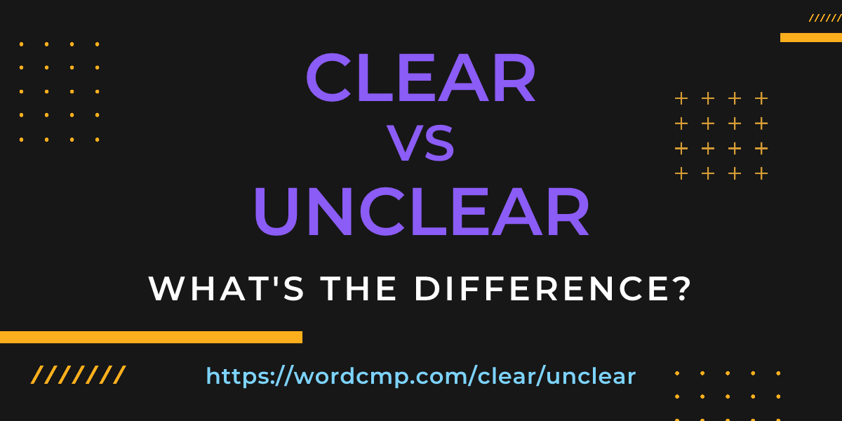 Difference between clear and unclear