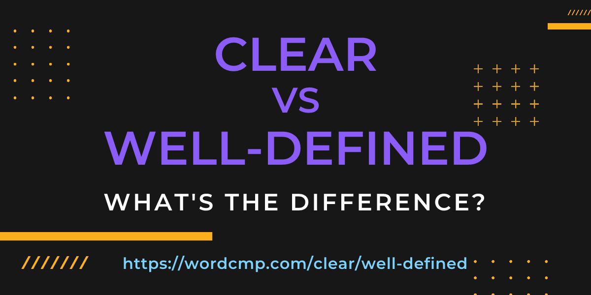 Difference between clear and well-defined