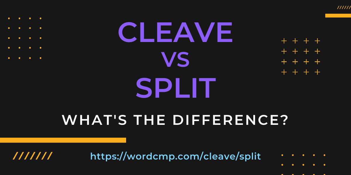 Difference between cleave and split