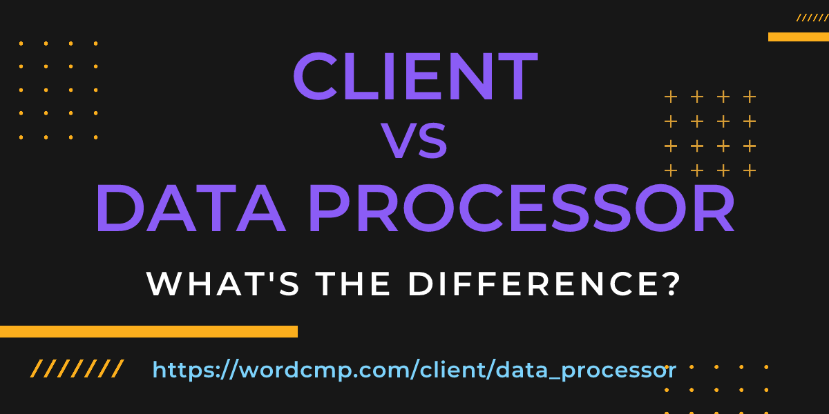 Difference between client and data processor