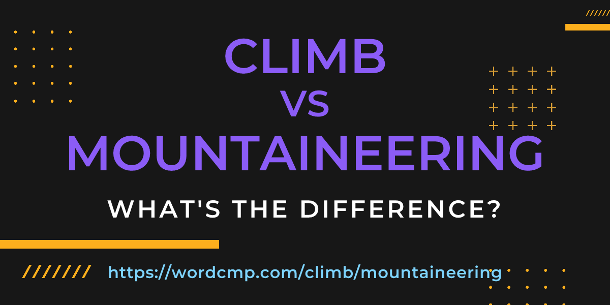 Difference between climb and mountaineering