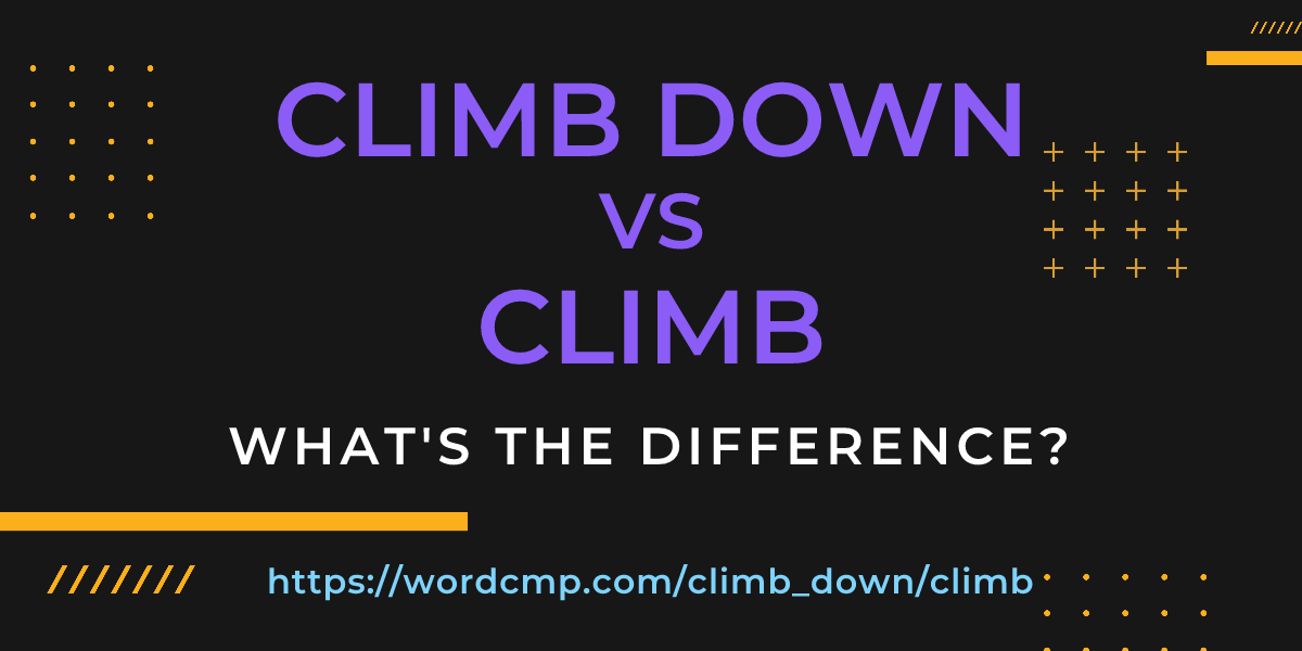 Difference between climb down and climb