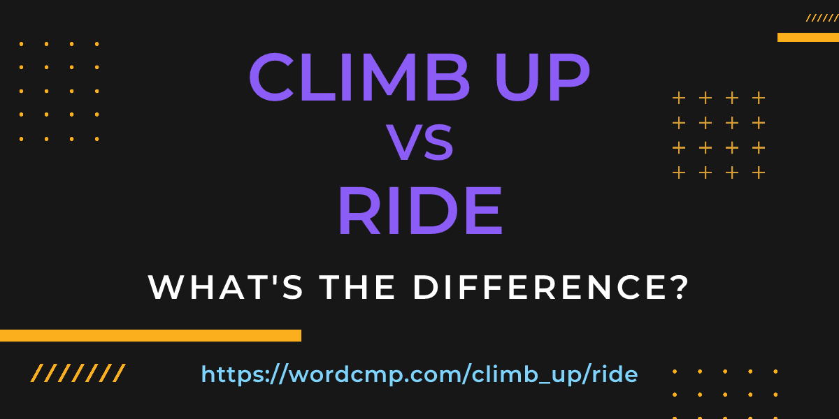 Difference between climb up and ride