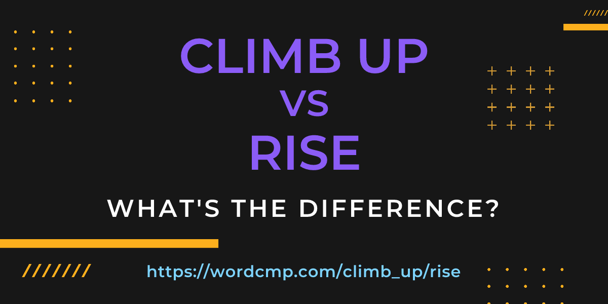 Difference between climb up and rise