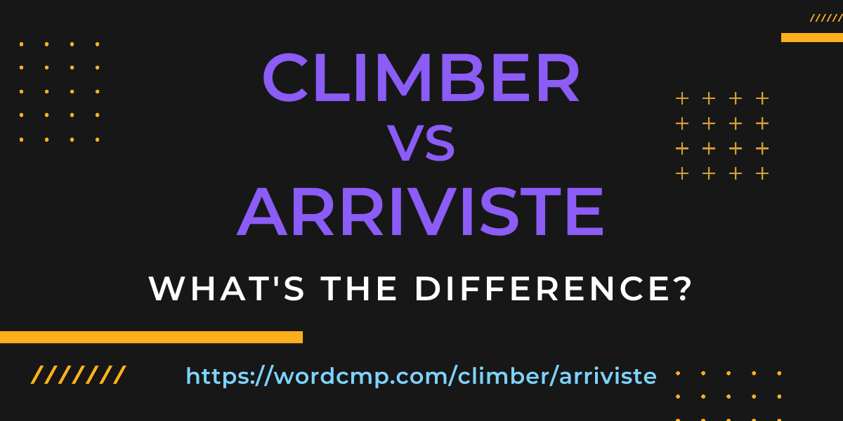 Difference between climber and arriviste