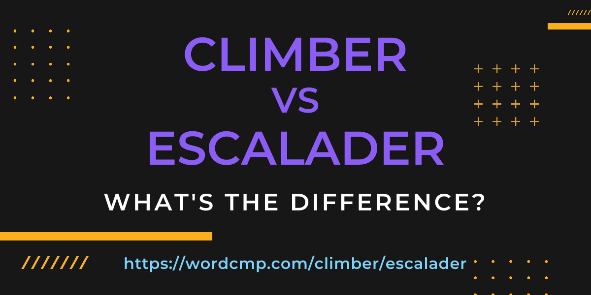 Difference between climber and escalader