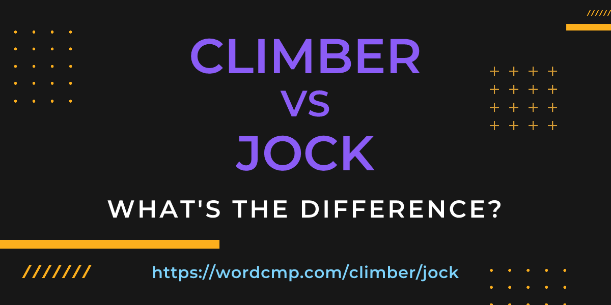 Difference between climber and jock