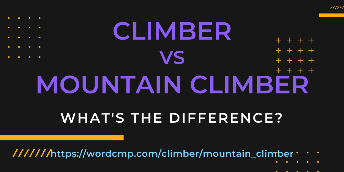 Difference between climber and mountain climber