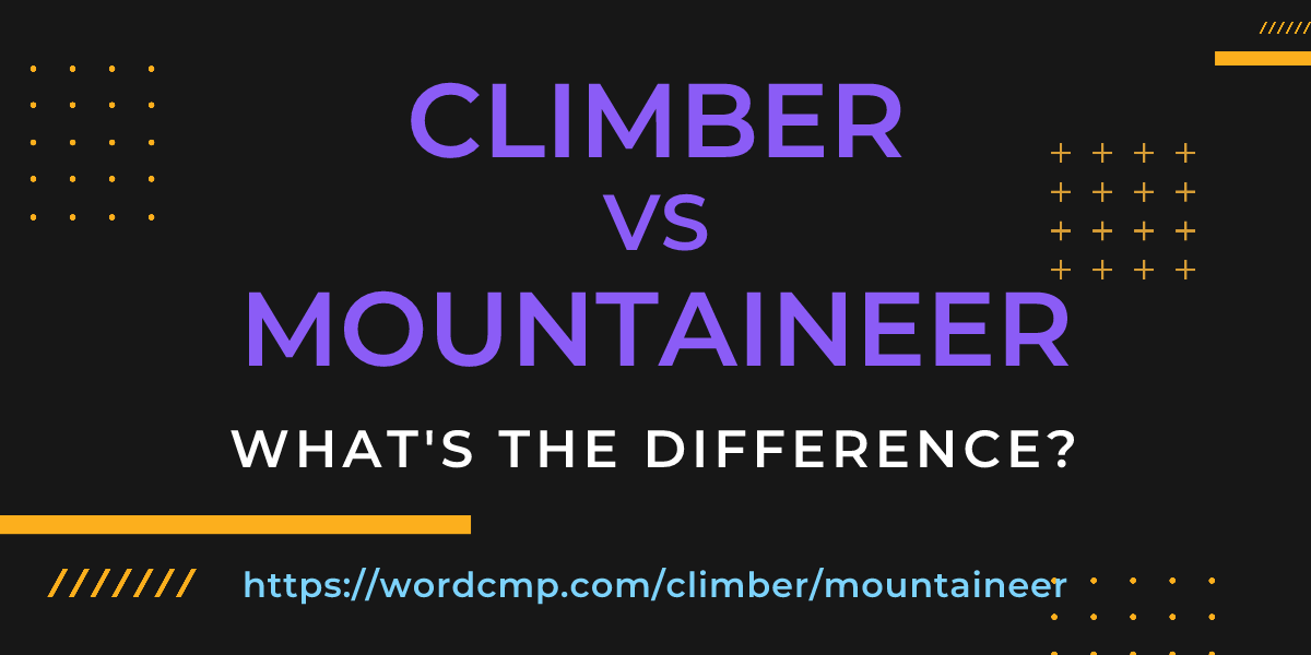 Difference between climber and mountaineer