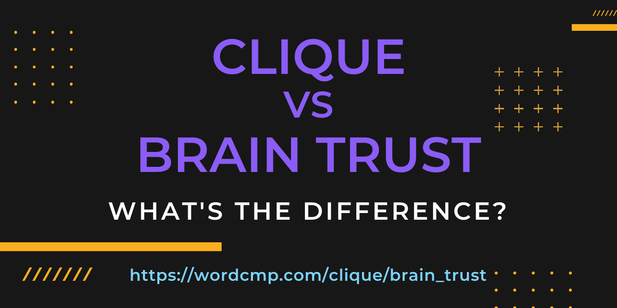Difference between clique and brain trust