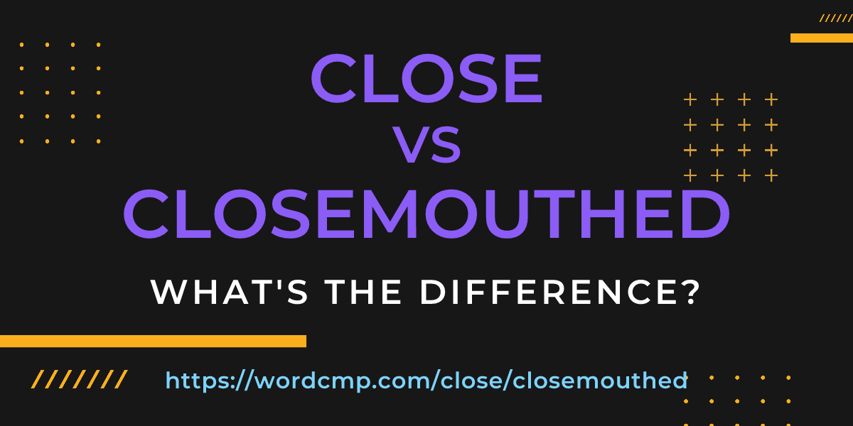 Difference between close and closemouthed