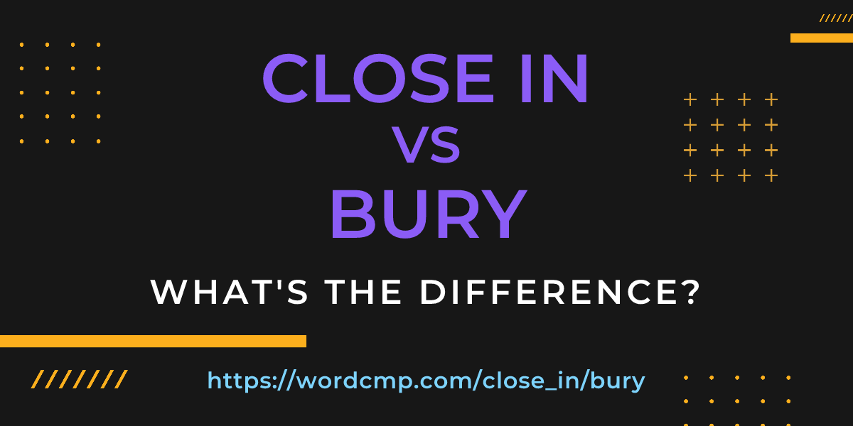 Difference between close in and bury