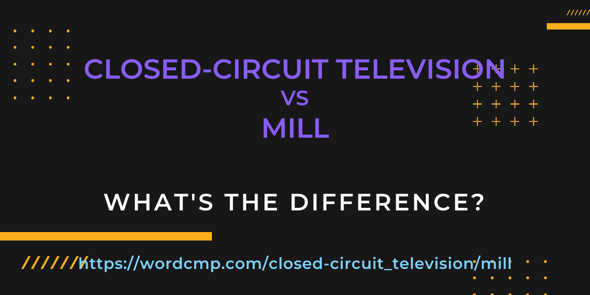 Difference between closed-circuit television and mill