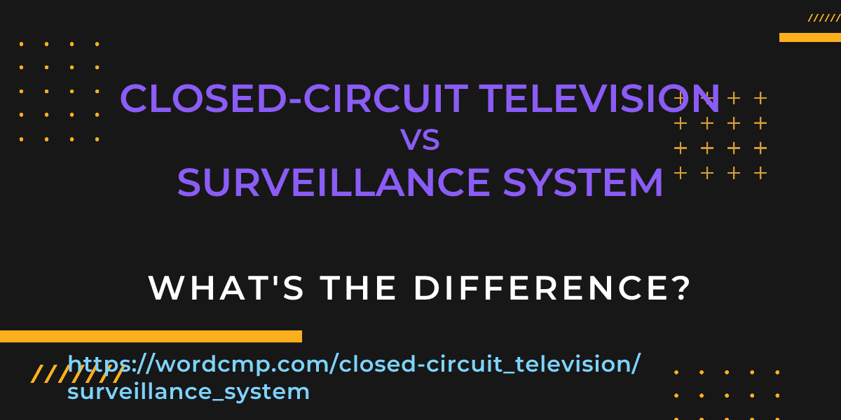 Difference between closed-circuit television and surveillance system