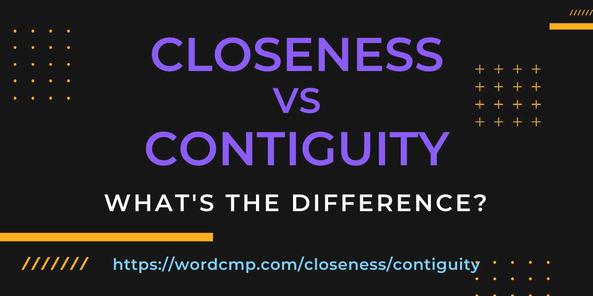 Difference between closeness and contiguity