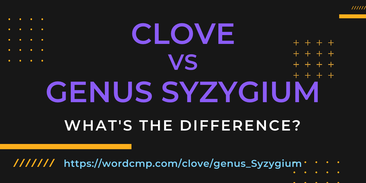 Difference between clove and genus Syzygium