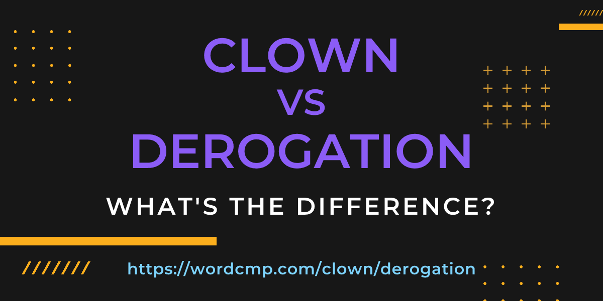 Difference between clown and derogation