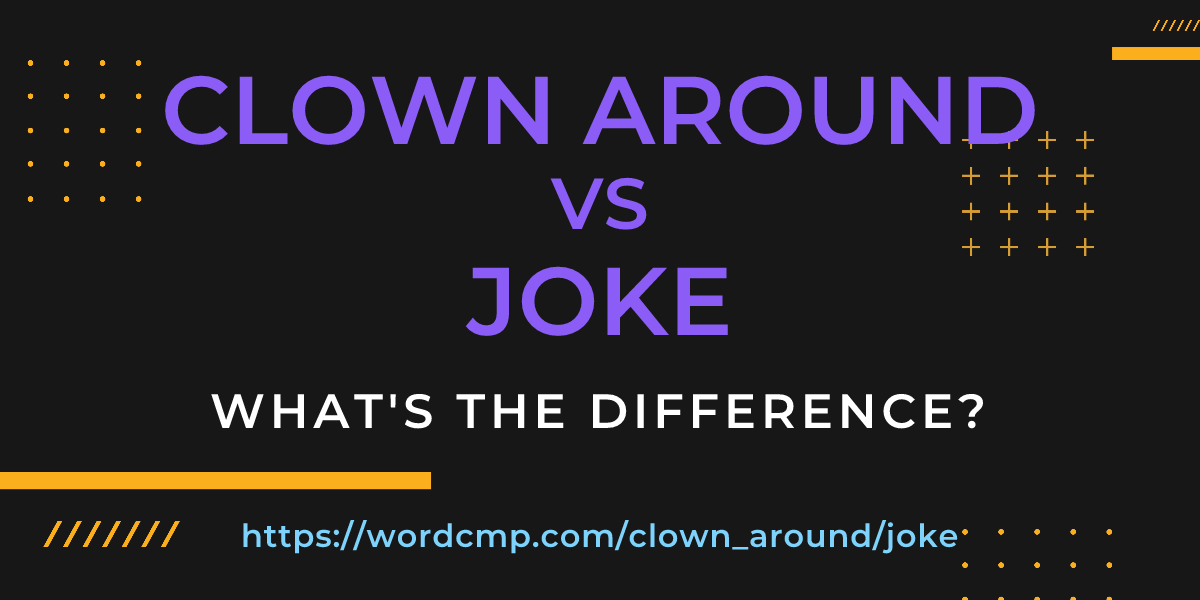 Difference between clown around and joke
