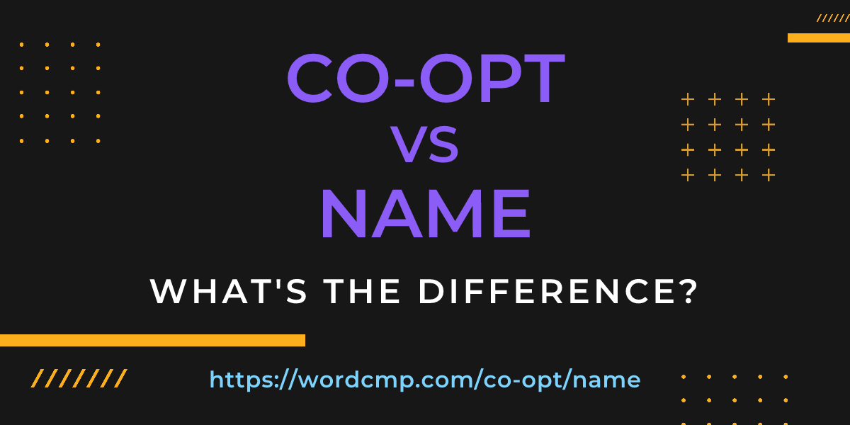 Difference between co-opt and name