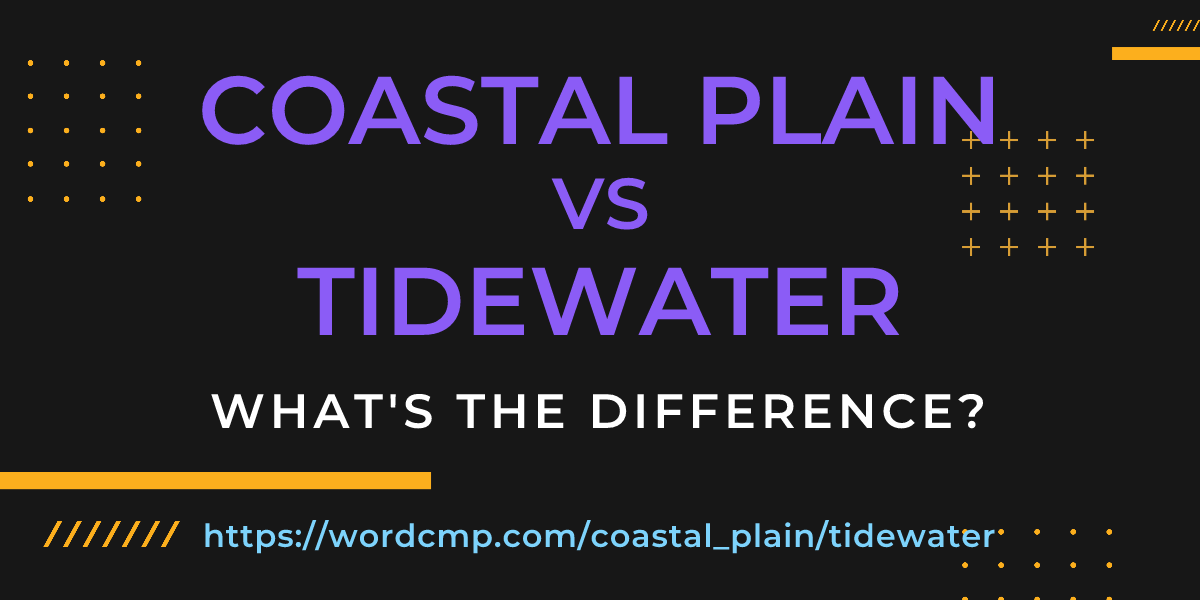 Difference between coastal plain and tidewater