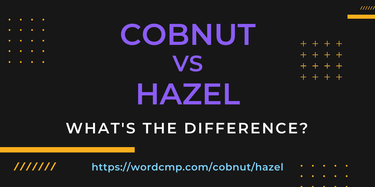 Difference between cobnut and hazel