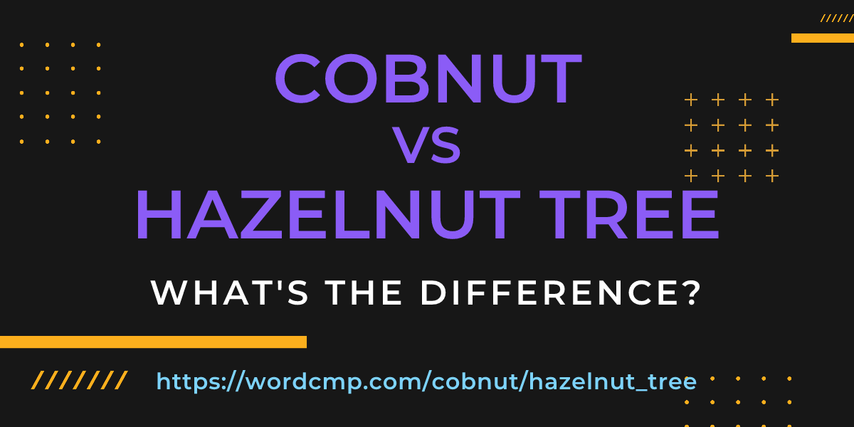 Difference between cobnut and hazelnut tree
