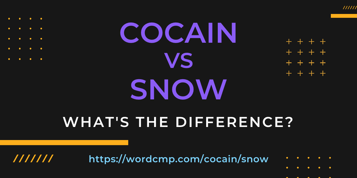 Difference between cocain and snow