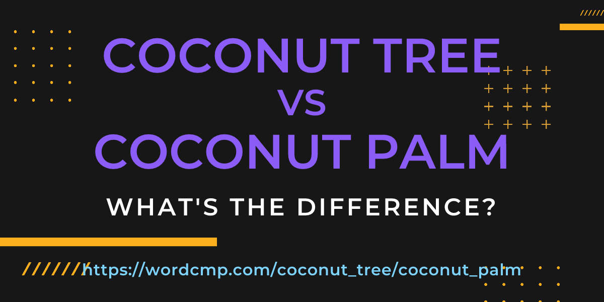 Difference between coconut tree and coconut palm