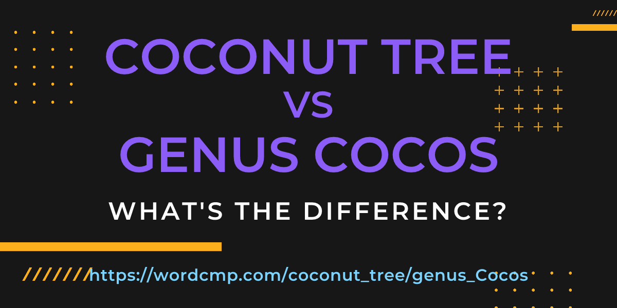 Difference between coconut tree and genus Cocos