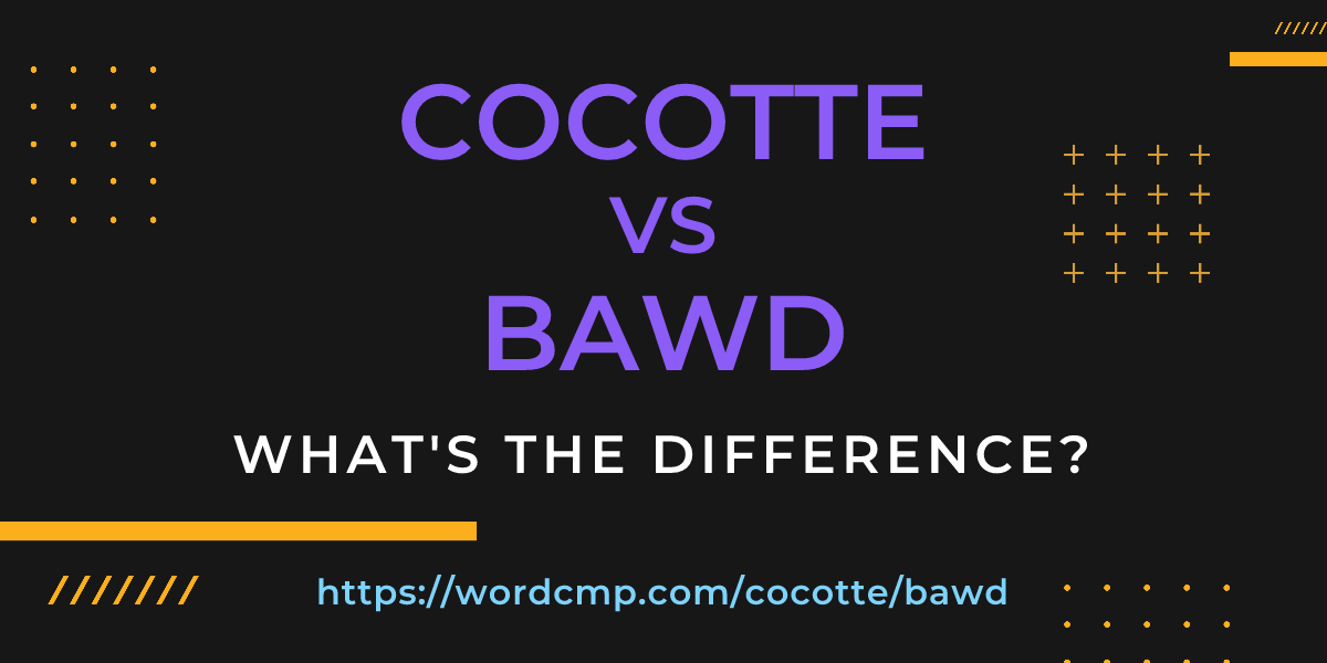 Difference between cocotte and bawd