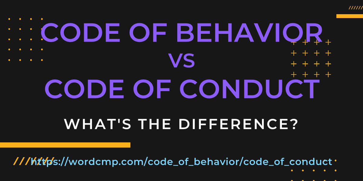 Difference between code of behavior and code of conduct