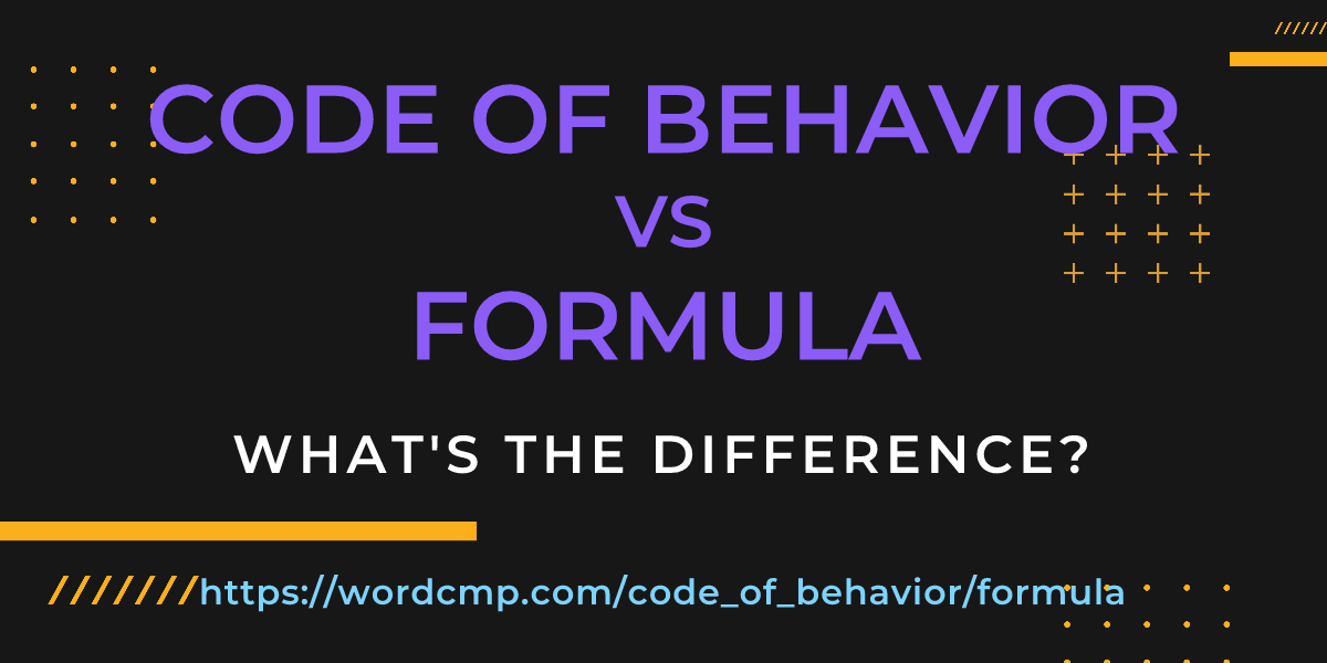 Difference between code of behavior and formula