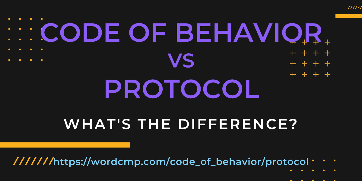 Difference between code of behavior and protocol