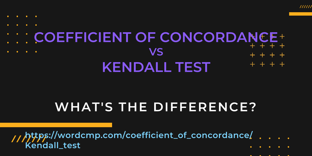 Difference between coefficient of concordance and Kendall test