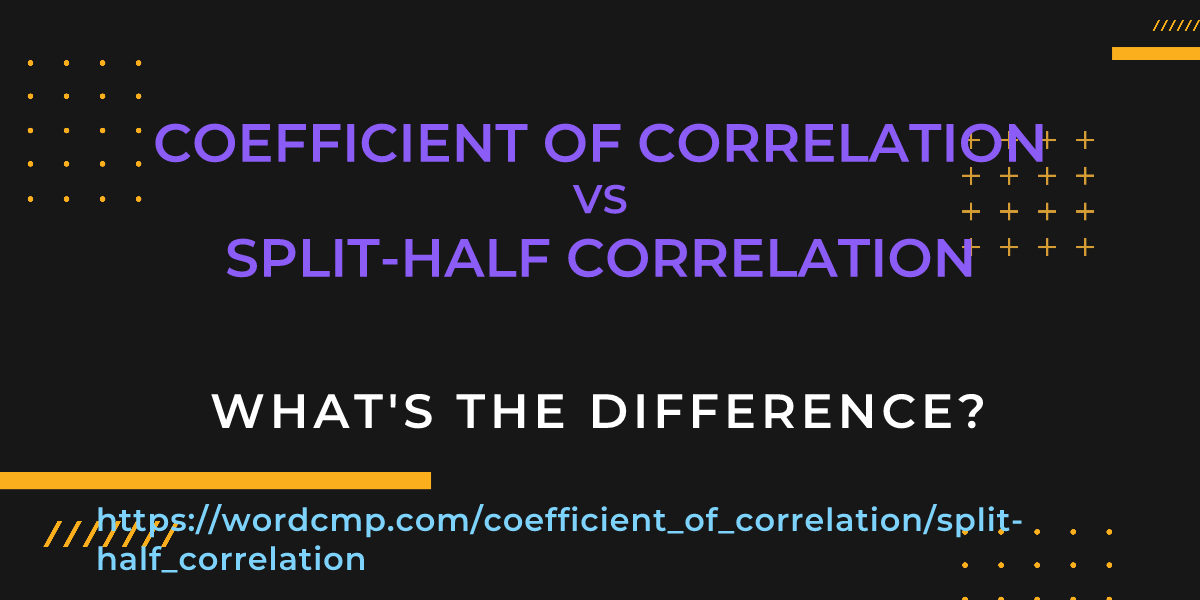Difference between coefficient of correlation and split-half correlation